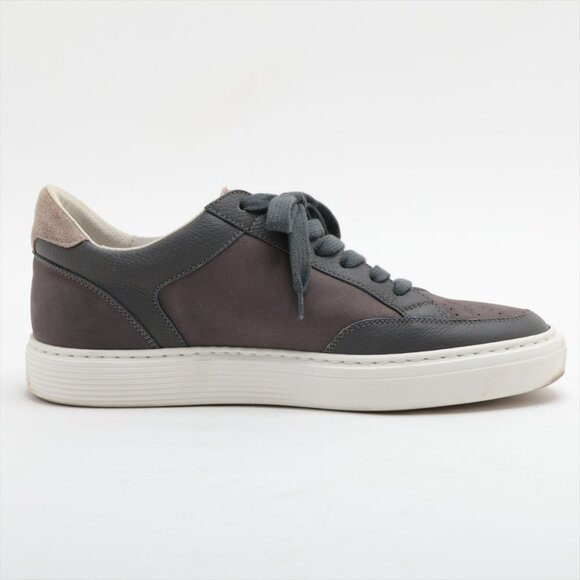Brunello Cucinelli Leather Suede Sneaker Brown x Gray - Picture 4 of 15